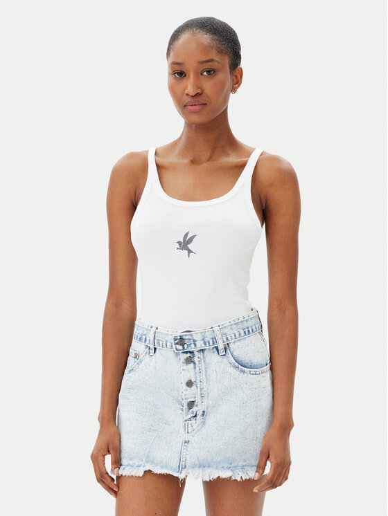 One Teaspoon топ Fine 26605 Бял Slim Fit за Жени цена