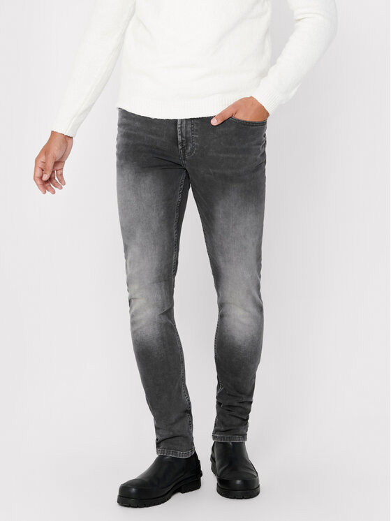 Only & Sons Дънки Loom 22017103 Сив Slim Fit за Мъже цена