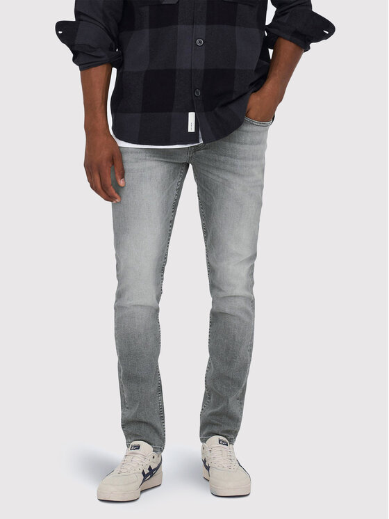 Only & Sons Дънки Loom 22023227 Сив Slim Fit за Мъже цена