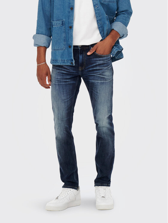 Only & Sons Дънки Weft 22023251 Тъмносин Regular Fit за Мъже цена