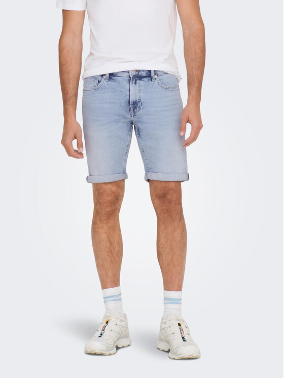 Only & Sons Дънкови шорти 22025189 Син Regular Fit за Мъже цена