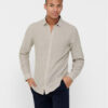 Only & Sons Риза Caiden 22012321 Бежов Slim Fit за Мъже цена