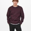 Only & Sons Суитшърт 22018683 Бордо Regular Fit за Мъже цена