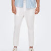 Only & Sons Текстилни панталони 22024966 Бял Tapered Fit за Мъже цена
