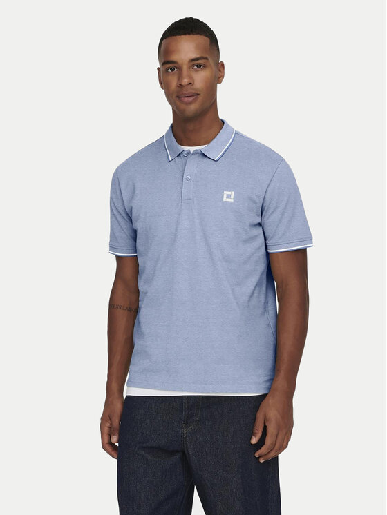 Only & Sons Тениска с яка и копчета Fletcher 22024827 Светлосиньо Regular Fit за Мъже цена