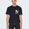Only & Sons Тишърт 22025286 Тъмносин Regular Fit за Мъже цена