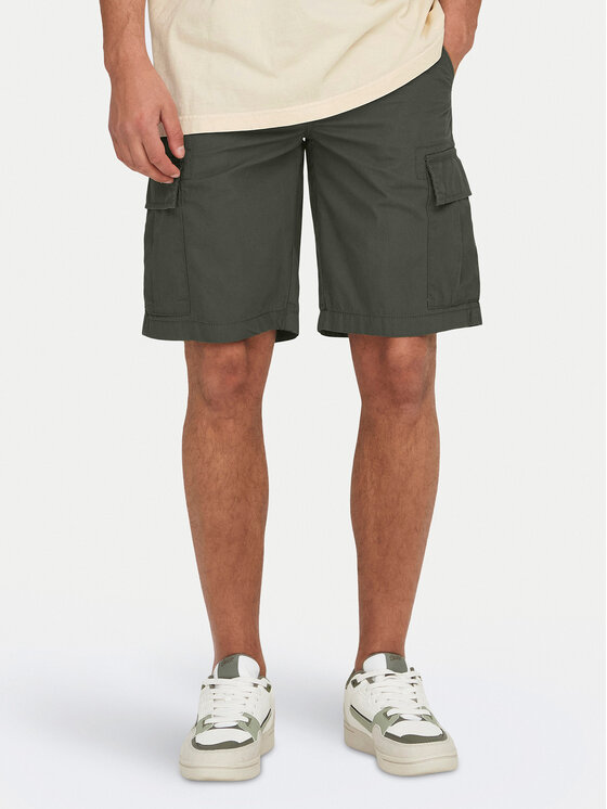 Only & Sons Шорти от плат Loc Cargo 22029214 Зелен Regular Fit за Мъже цена
