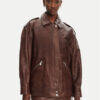 PINKO Кожено яке Fever 105012 A2I1 Кафяв Regular Fit за Жени цена
