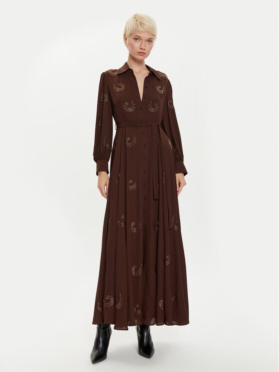 PINKO Рокля тип риза 104432 A289 Кафяв Regular Fit за Жени цена