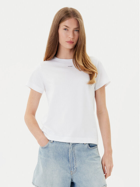 PINKO Тишърт Basico 100373 A2RE Бял Regular Fit за Жени цена