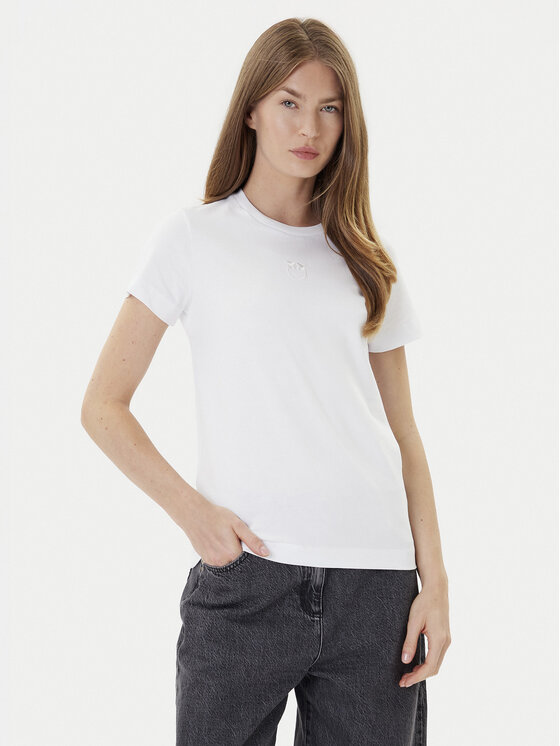 PINKO Тишърт Bussolotto 100355 A2RD Бял Regular Fit за Жени цена