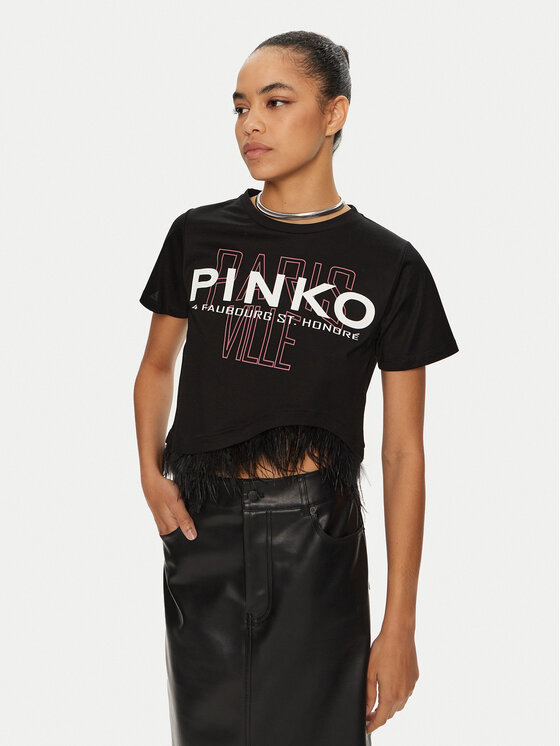 PINKO Тишърт Martignano 103130 A1LV Черен Regular Fit за Жени цена