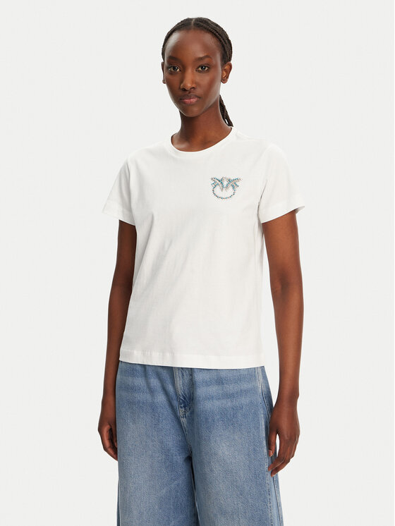 PINKO Тишърт Nambrone 103320 A2G7 Бял Regular Fit за Жени цена