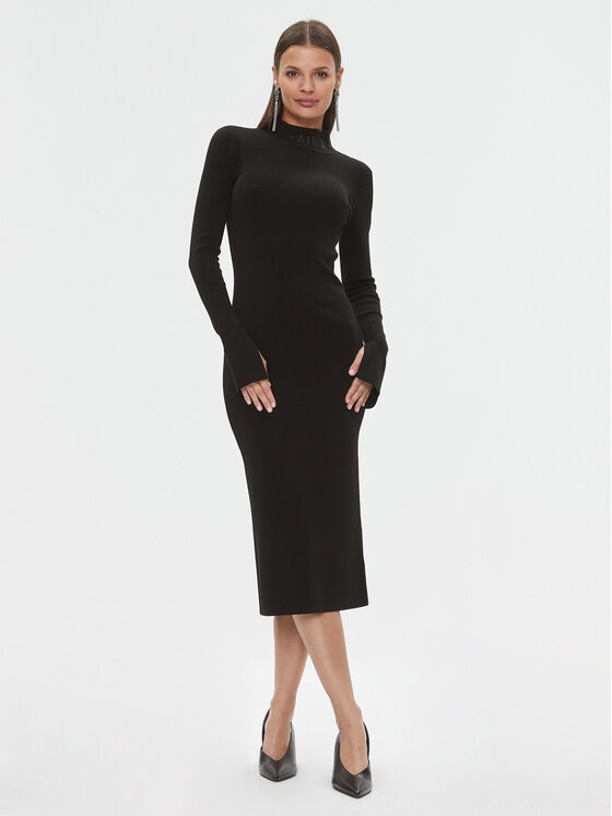 Patrizia Pepe Плетена рокля 2A2612/K002-K103 Черен Slim Fit за Жени цена