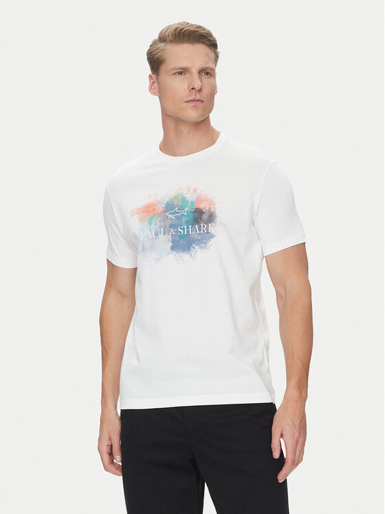 Paul&Shark Тишърт 25411095 Бял Regular Fit за Мъже цена