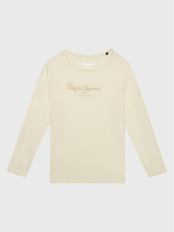Pepe Jeans Блуза Hana Glitter PG501364 Екрю Regular Fit за Момичета цена