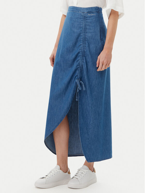 Pepe Jeans Дънкова пола PL901218 Син Slim Fit за Жени цена