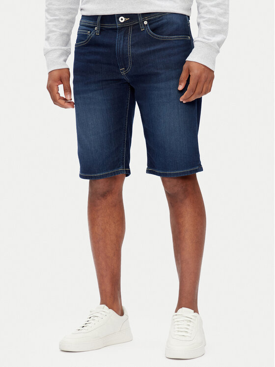 Pepe Jeans Дънкови шорти PM801075 Тъмносин Slim Fit за Мъже цена