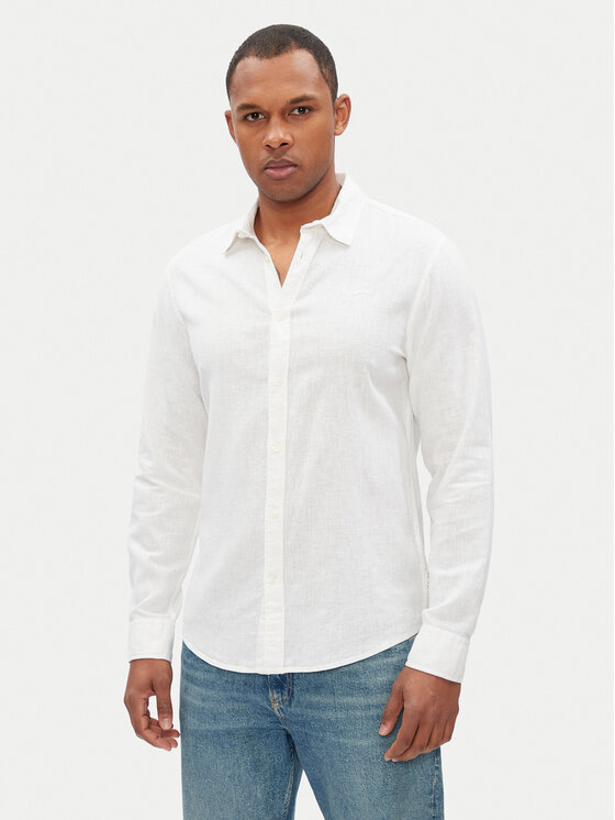 Pepe Jeans Риза Arnau PM308844 Бял Regular Fit за Мъже цена