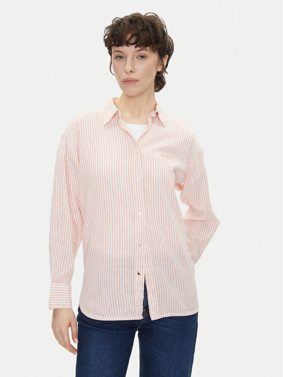 Pepe Jeans Риза Dream PL305033 Оранжев Loose Fit за Жени цена