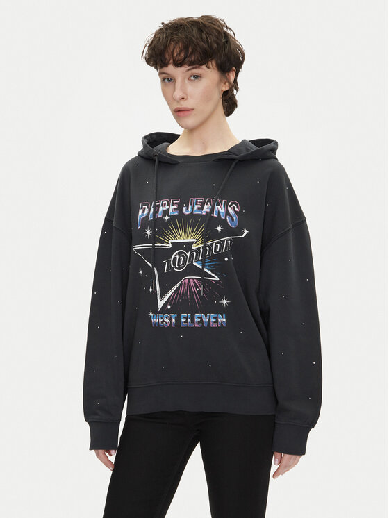Pepe Jeans Суитшърт Lilian PL581469 Черен Loose Fit за Жени цена