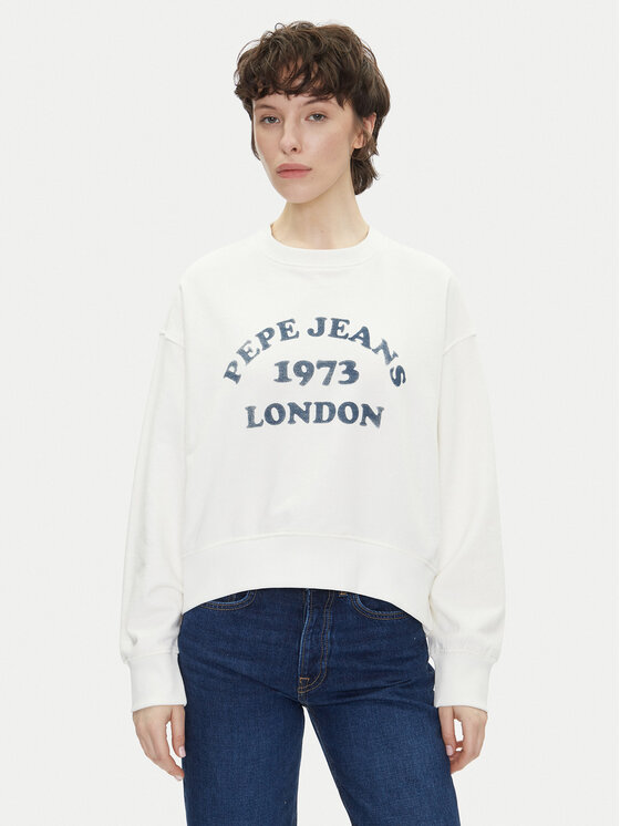 Pepe Jeans Суитшърт Venus PL581487 Екрю Loose Fit за Жени цена