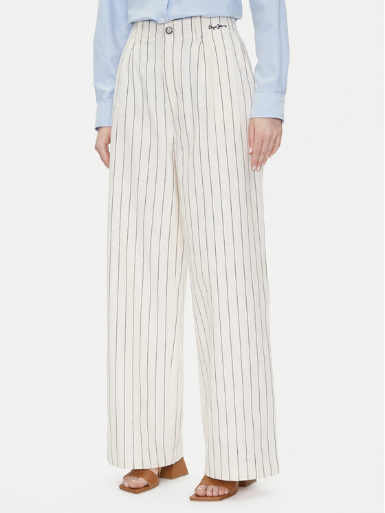 Pepe Jeans Текстилни панталони Herly PL211806 Бежов Wide Leg за Жени цена