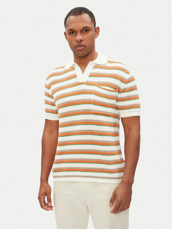 Pepe Jeans Тениска с яка и копчета PM702510 Бежов Regular Fit за Мъже цена