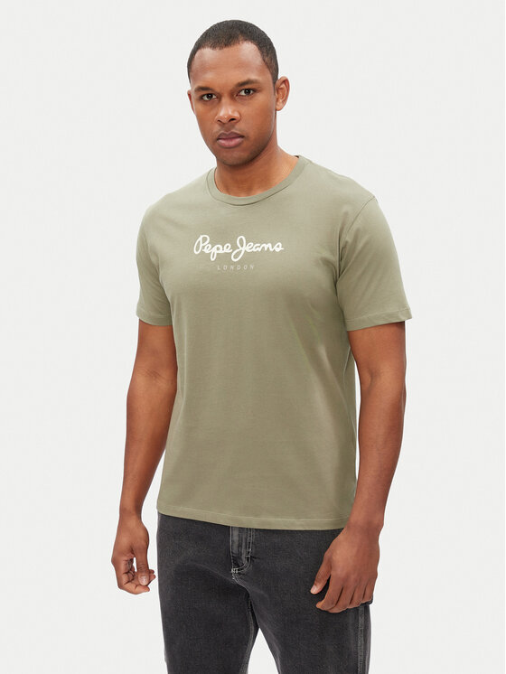 Pepe Jeans Тишърт Eggo N PM508208 Зелен Regular Fit за Мъже цена