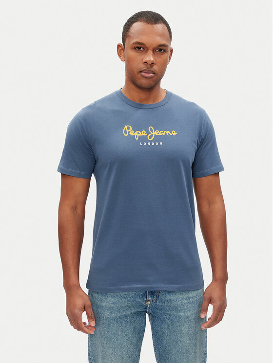 Pepe Jeans Тишърт Eggo N PM508208 Син Regular Fit за Мъже цена