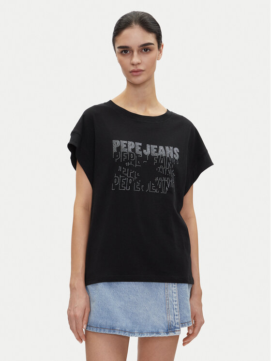 Pepe Jeans Тишърт Lira PL505996 Черен Regular Fit за Жени цена