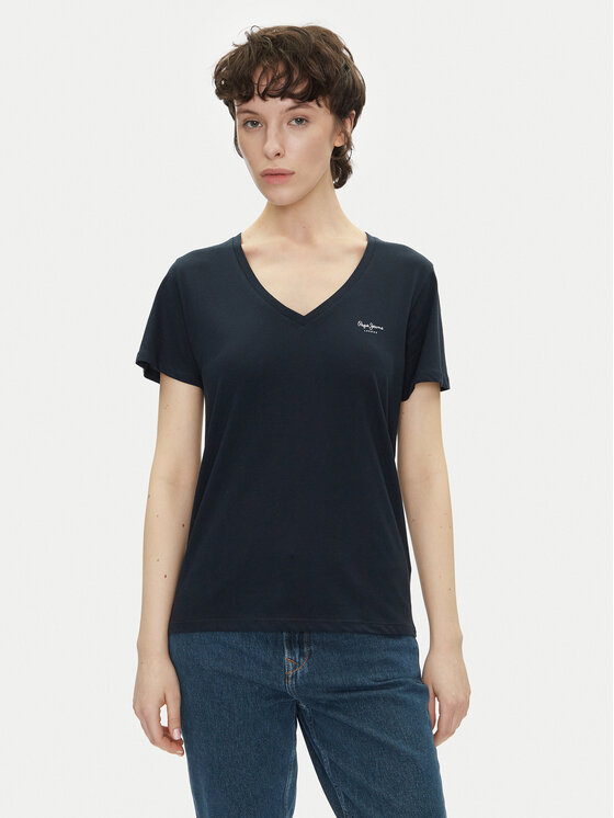 Pepe Jeans Тишърт Macy PL506051 Тъмносин Regular Fit за Жени цена