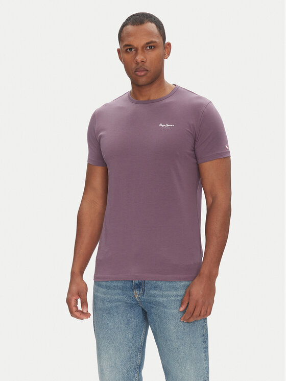 Pepe Jeans Тишърт Original Basic PM508212 Виолетов Slim Fit за Мъже цена