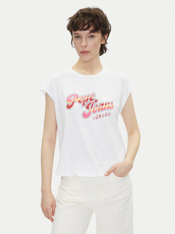 Pepe Jeans Тишърт Rosalie PL506033 Бял Regular Fit за Жени цена