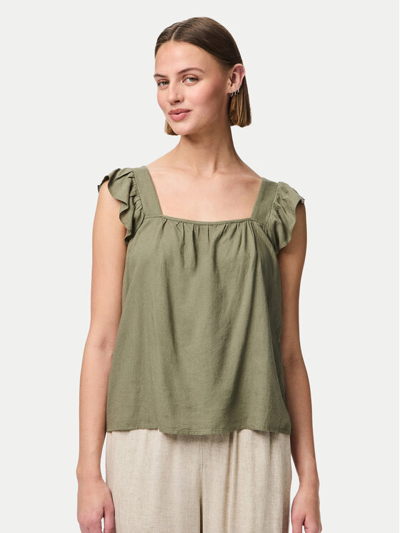 Pieces Блуза Pia 17154740 Зелен Regular Fit за Жени цена