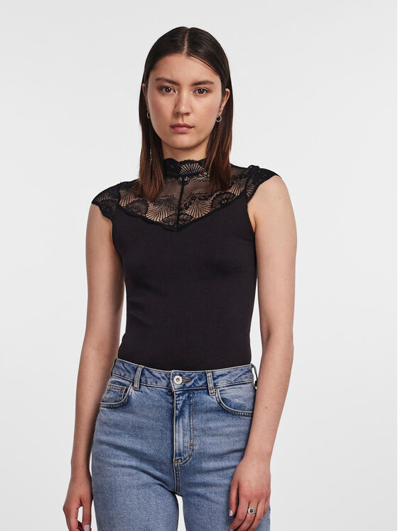 Pieces Боди 17096887 Черен Slim Fit за Жени цена
