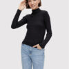 Pieces Поло Crista 17115049 Черен Slim Fit за Жени цена