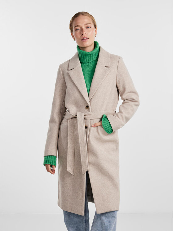 Pieces Преходно палто 17140801 Бежов Regular Fit за Жени цена