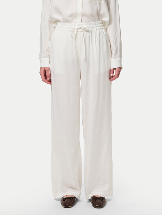 Pieces Текстилни панталони Pia 17149314 Бял Wide Leg за Жени цена