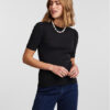 Pieces Тишърт 17133700 Черен Slim Fit за Жени цена