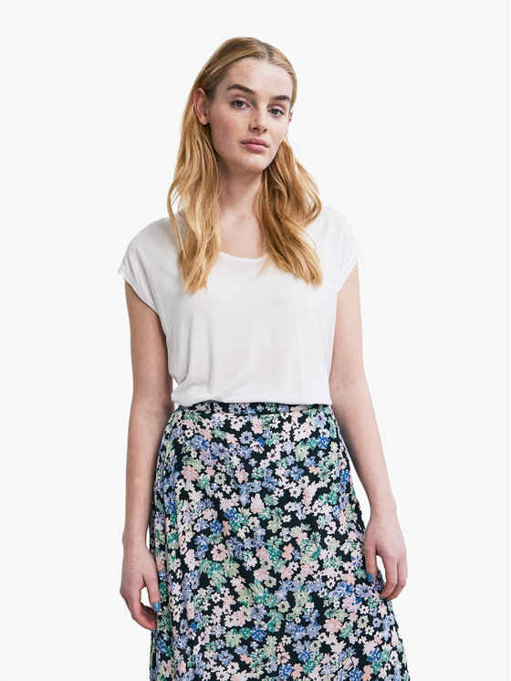 Pieces Тишърт Billo 17078732 Бял Loose Fit за Жени цена