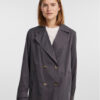 Pieces Тренч 17141582 Сив Loose Fit за Жени цена
