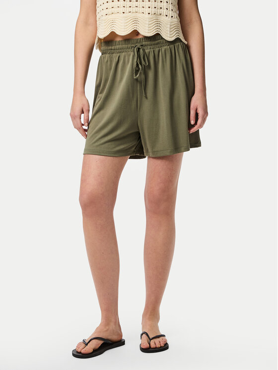 Pieces Шорти от плат Anora 17148783 Зелен Regular Fit за Жени цена