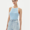 Pieces топ Jane 17155477 Син Slim Fit за Жени цена