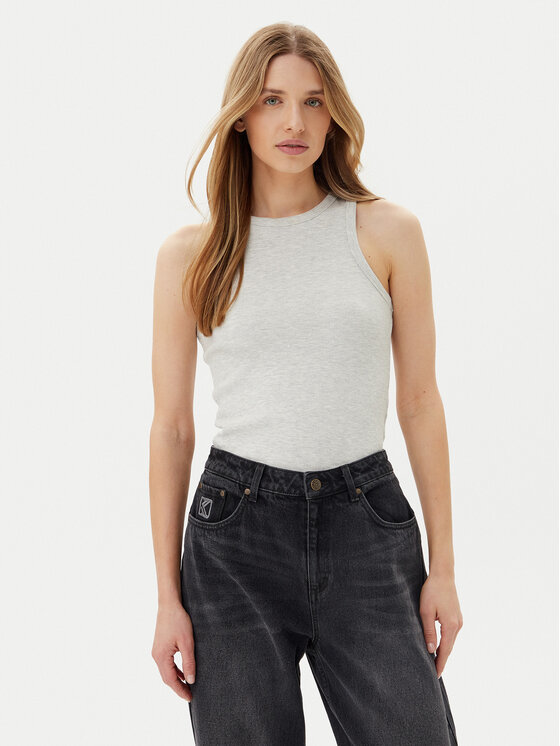 Pieces топ May 17154480 Сив Slim Fit за Жени цена