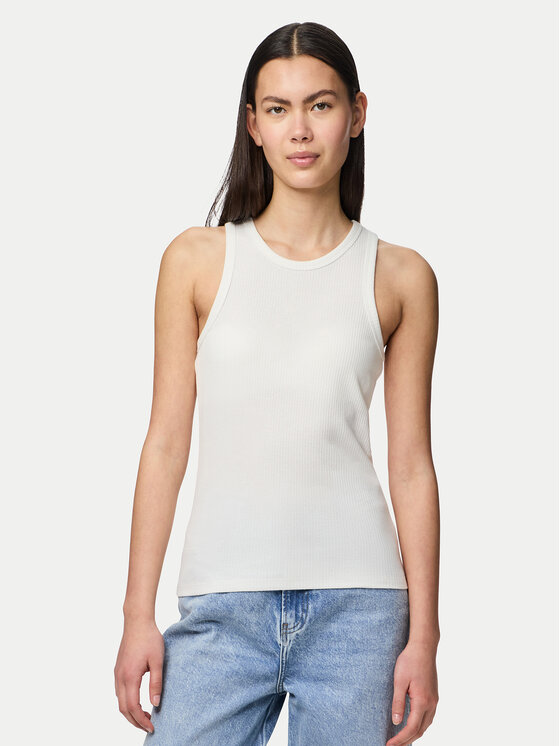 Pieces топ Ruka 17133673 Бял Slim Fit за Жени цена