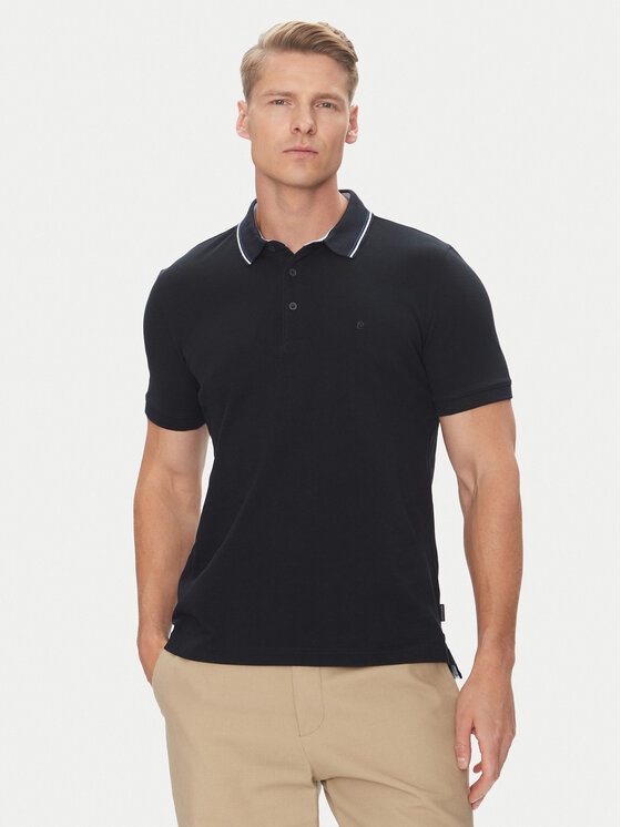 Pierre Cardin Тениска с яка и копчета C5 21374.2112 Тъмносин Regular Fit за Мъже цена