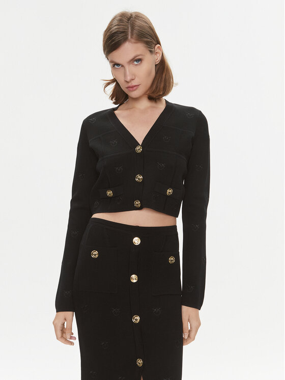 Pinko Кардиган Dinaro 101887 A16F Черен Regular Fit за Жени цена
