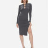 Pinko Плетена рокля 101845 A15S Сив Slim Fit за Жени цена