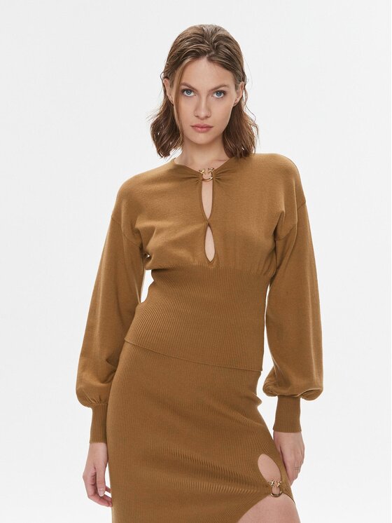 Pinko Пуловер Chioccia 101848 A15S Кафяв Regular Fit за Жени цена
